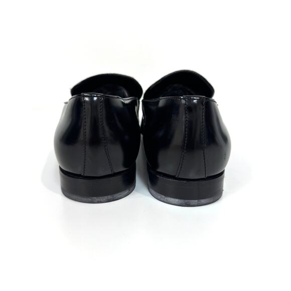 PRADA Black Patent Leather Combination Calf Hair Point Toe Loafer 10 Pony Shoes main image 4